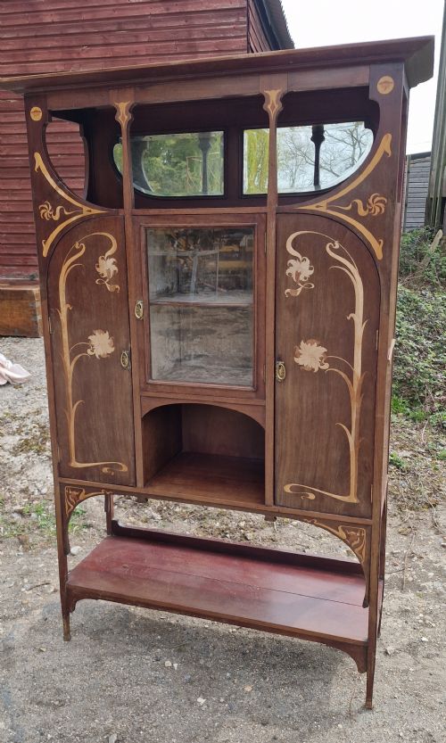 ART NOUVEAU INLAID MAHOGANY CABINET - ADDITIONAL PHOTO 7