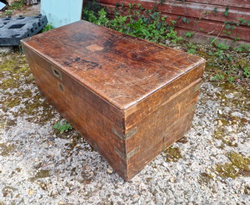 BRASS BOUND TRUNK FOR RESTORATION - ADDITIONAL PHOTO 1