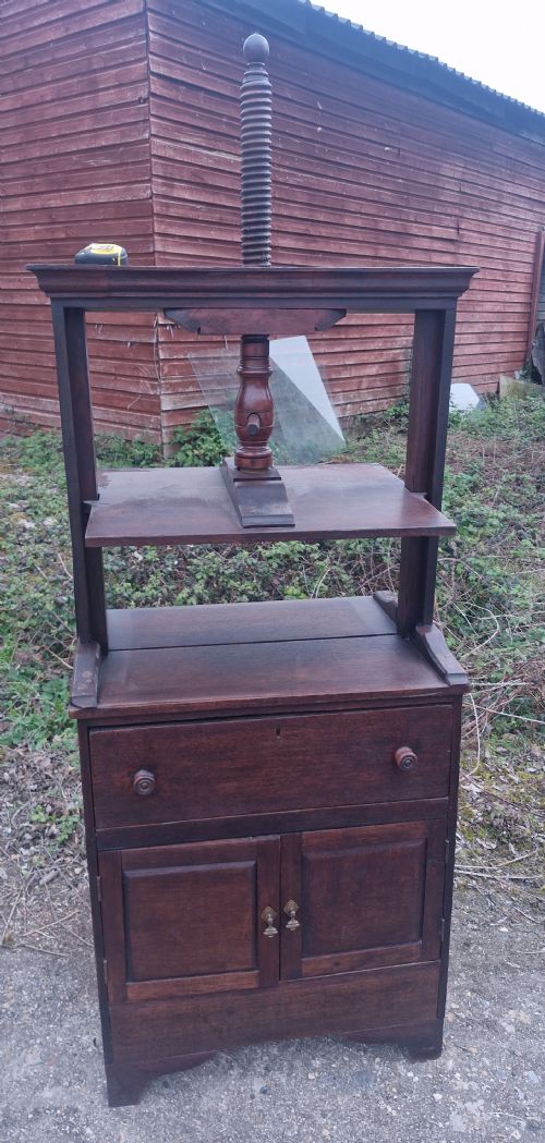 EARLY VICTORIAN OAK BOOK PRESS - ADDITIONAL PHOTO 4