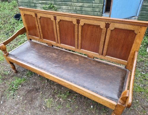 EARLY 19TH CENTURY PANELLED HALL SEAT - ADDITIONAL PHOTO 8