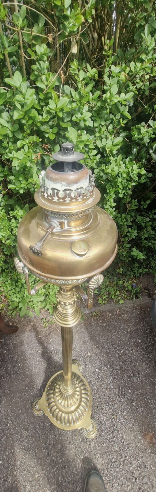 VICTORIAN BRASS FULLLY ADJUSTABLE LAMP UNCONVERTED - ADDITIONAL PHOTO 1