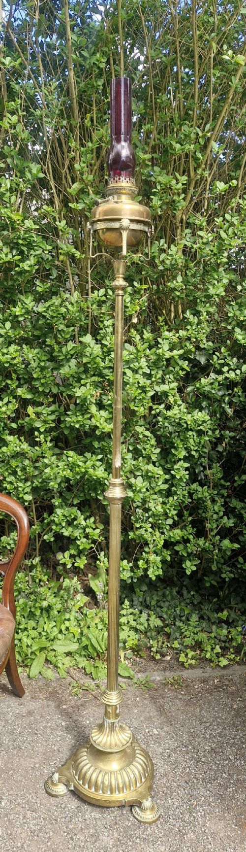VICTORIAN BRASS FULLLY ADJUSTABLE LAMP UNCONVERTED - ADDITIONAL PHOTO 2