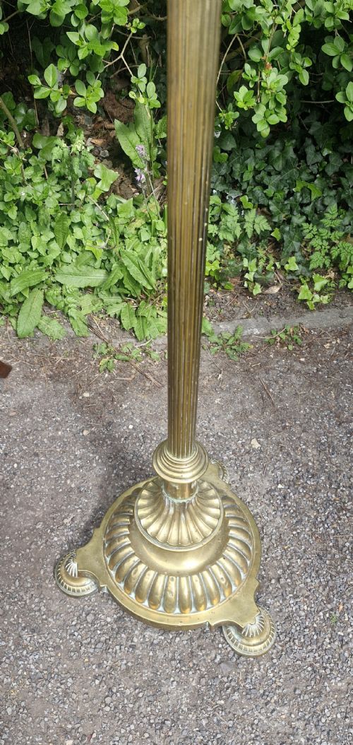 VICTORIAN BRASS FULLLY ADJUSTABLE LAMP UNCONVERTED - ADDITIONAL PHOTO 6