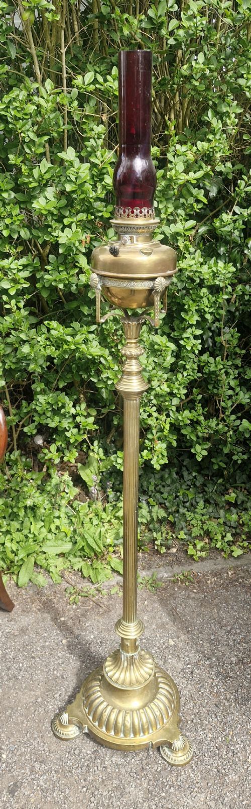 VICTORIAN BRASS FULLLY ADJUSTABLE LAMP UNCONVERTED - ADDITIONAL PHOTO 7
