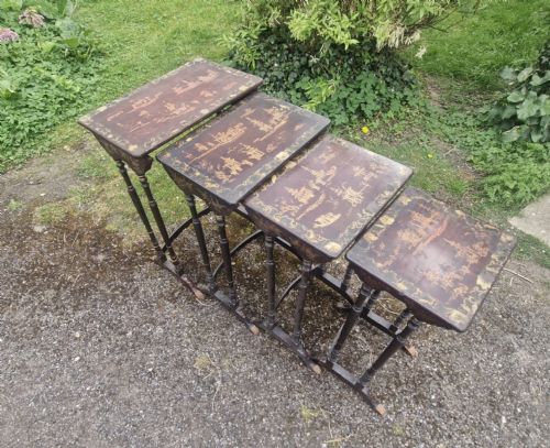 NEST OF 4 LACQUERED OCCASIONAL TABLES - ADDITIONAL PHOTO 14