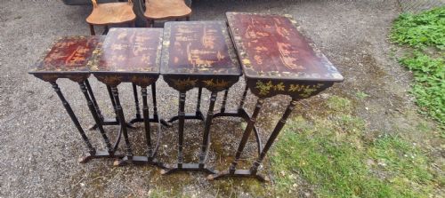 NEST OF 4 LACQUERED OCCASIONAL TABLES - ADDITIONAL PHOTO 15