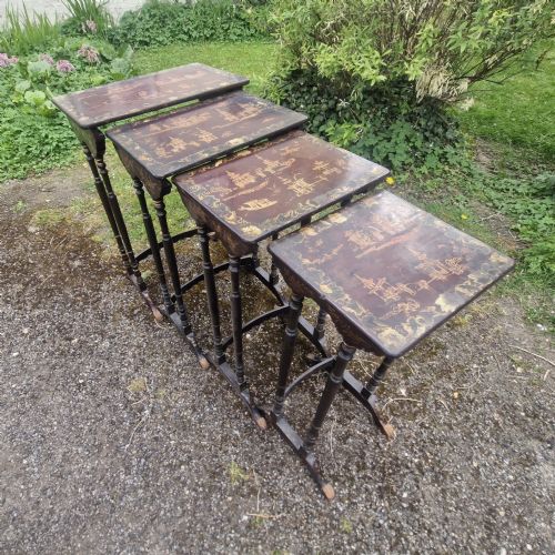 NEST OF 4 LACQUERED OCCASIONAL TABLES - ADDITIONAL PHOTO 17