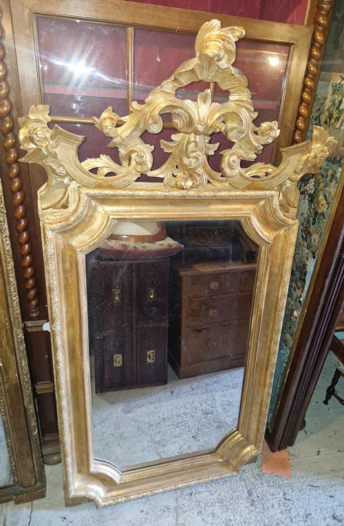 LARGE CARVED GILT WOOD HALL MIRROR - ADDITIONAL PHOTO 3