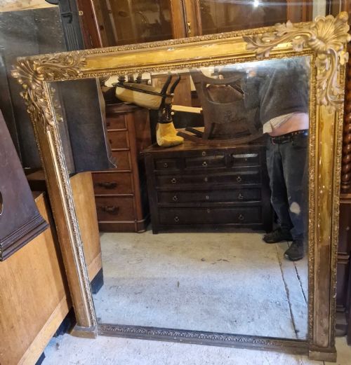 LARGE CARVED GILT WOOD HALL MIRROR - ADDITIONAL PHOTO 5