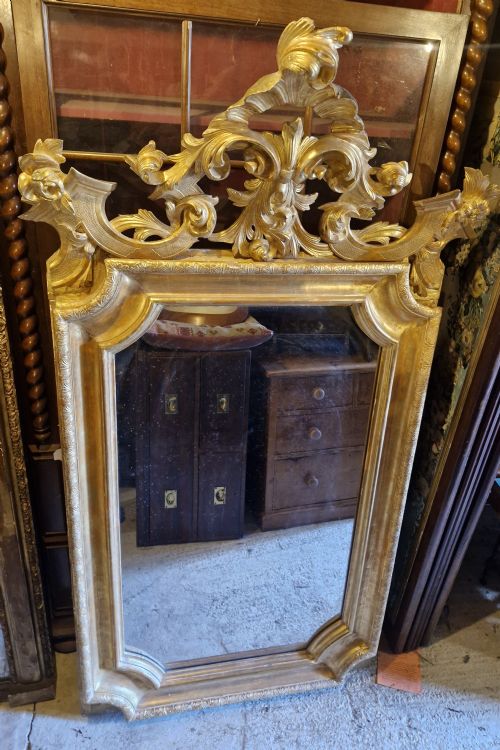 LARGE CARVED GILT WOOD HALL MIRROR - ADDITIONAL PHOTO 6