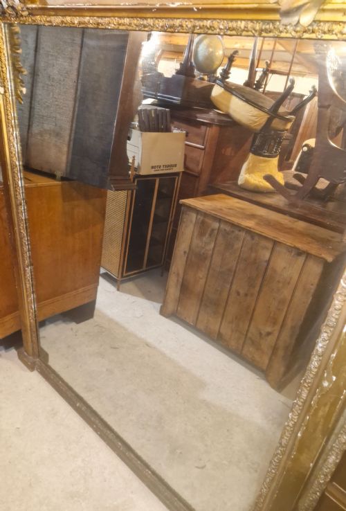LARGE 19TH CENTURY CARVED GILT OVERMANTEL MIRROR - ADDITIONAL PHOTO 6