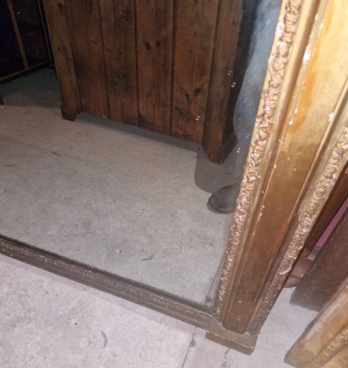 LARGE 19TH CENTURY CARVED GILT OVERMANTEL MIRROR - ADDITIONAL PHOTO 7