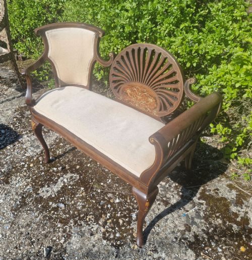 EDWARDIAN INLAID MAHOGANY WINDOW SEATS - ADDITIONAL PHOTO 2