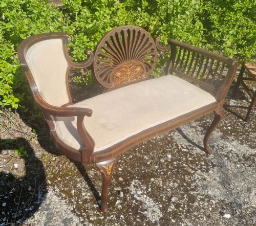 EDWARDIAN INLAID MAHOGANY WINDOW SEATS - ADDITIONAL PHOTO 3
