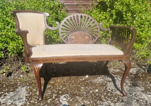 EDWARDIAN INLAID MAHOGANY WINDOW SEATS - ADDITIONAL PHOTO 4