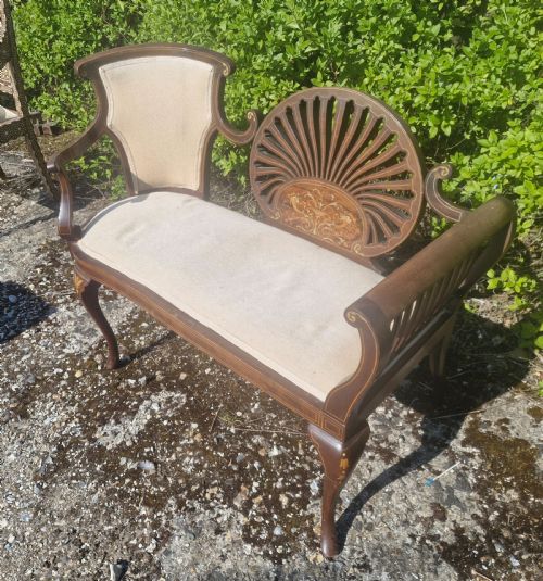 EDWARDIAN INLAID MAHOGANY WINDOW SEATS - ADDITIONAL PHOTO 5