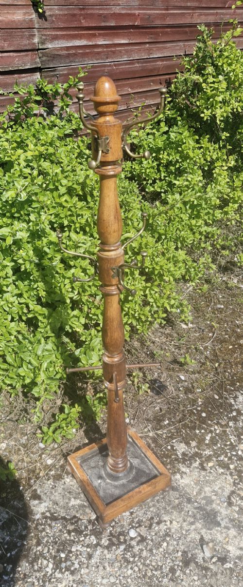 EARLY VICTORIAN OAK HAT AND COAT STAND - ADDITIONAL PHOTO 1