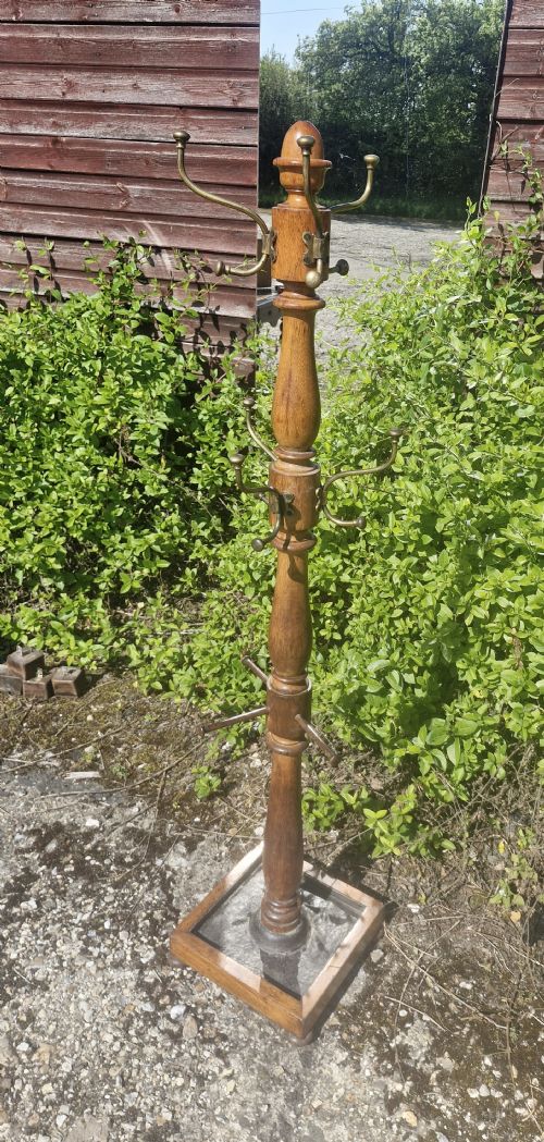 EARLY VICTORIAN OAK HAT AND COAT STAND - ADDITIONAL PHOTO 2