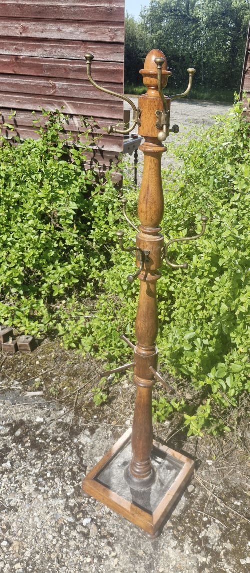 EARLY VICTORIAN OAK HAT AND COAT STAND - ADDITIONAL PHOTO 3