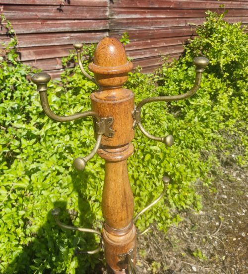 EARLY VICTORIAN OAK HAT AND COAT STAND - ADDITIONAL PHOTO 4