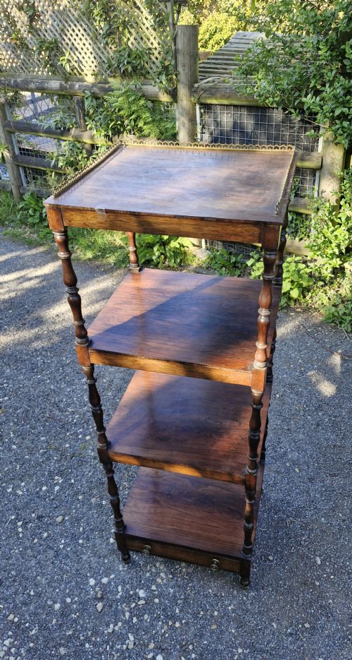 REGENCY ROSEWOOD 4 TIER ETAGERE WITH DRAWER TO BASE - ADDITIONAL PHOTO 1