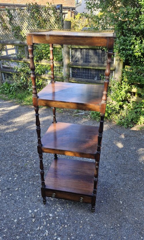 REGENCY ROSEWOOD 4 TIER ETAGERE WITH DRAWER TO BASE - ADDITIONAL PHOTO 7