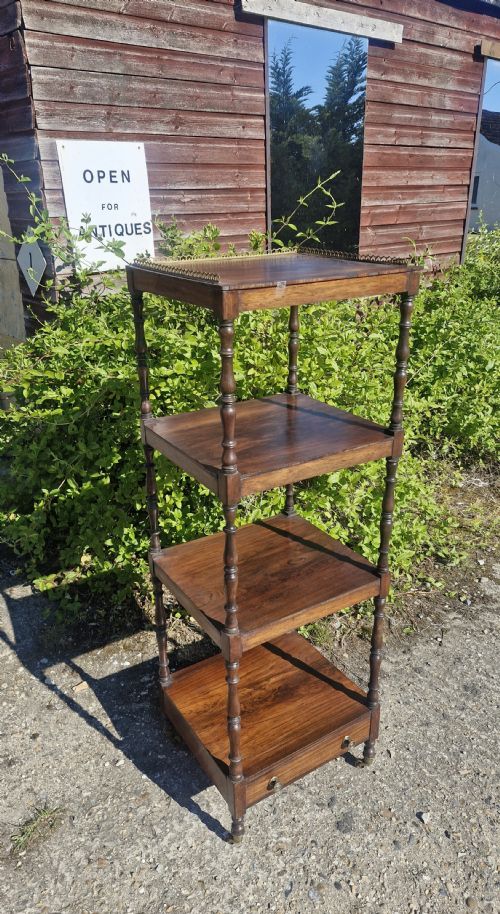 REGENCY ROSEWOOD 4 TIER ETAGERE WITH DRAWER TO BASE - ADDITIONAL PHOTO 9