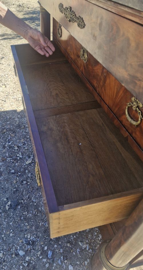MID 19TH CENTURY FRENCH MAHOGANY MARBLE TOP CHEST IF DRAWERS - ADDITIONAL PHOTO 5