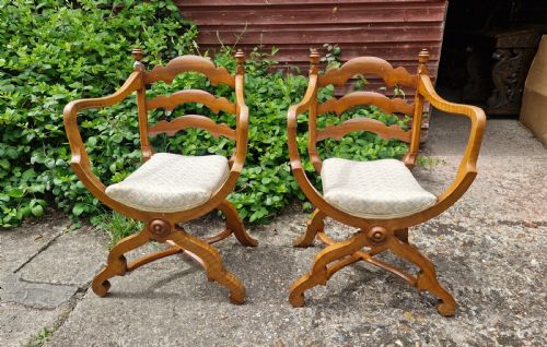 pair of victorian armchairs after a gillows design makers name - CATEGORY: ANTIQUE CHAIRS - DATED VICTORIAN