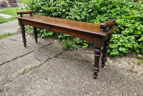 mid 19th century mahogany hall bench - CATEGORY: ANTIQUE FURNITURE - DATED 1860