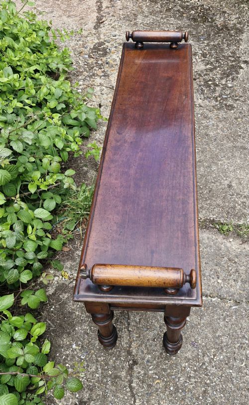 MID 19TH CENTURY MAHOGANY HALL BENCH - ADDITIONAL PHOTO 1