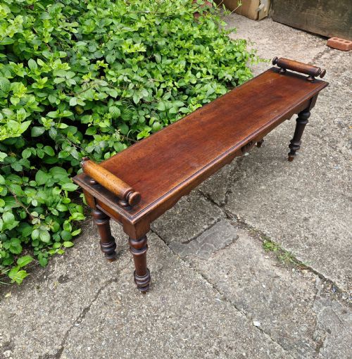 MID 19TH CENTURY MAHOGANY HALL BENCH - ADDITIONAL PHOTO 3