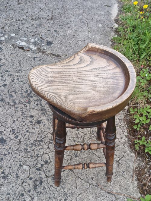 UNUSUAL EDWARDIAN REVOLVING BAR STOOL - ADDITIONAL PHOTO 3