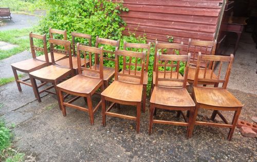 matched set of 12 victorian suffolk kitchen chairs - CATEGORY: ANTIQUE CHAIRS - DATED VICTORIAN