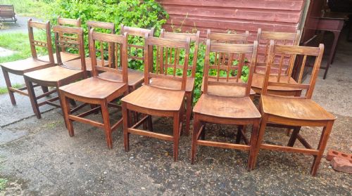 MATCHED SET OF 12 VICTORIAN SUFFOLK KITCHEN CHAIRS - ADDITIONAL PHOTO 1