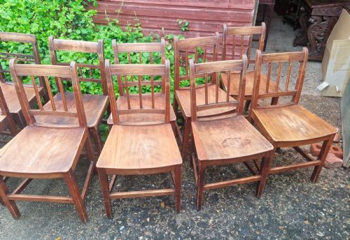 MATCHED SET OF 12 VICTORIAN SUFFOLK KITCHEN CHAIRS - ADDITIONAL PHOTO 4