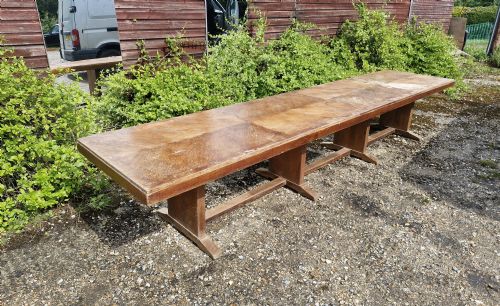 LARGE REFECTORY DINING TABLE BY WARING AND GILLOW - ADDITIONAL PHOTO 12