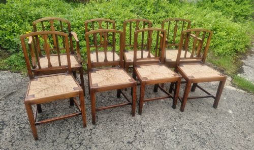 set of 8 east anglian rush seat dining chairs - CATEGORY: ANTIQUE CHAIRS - DATED REGENCY