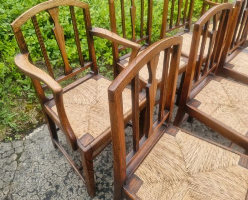 SET OF 8 EAST ANGLIAN RUSH SEAT DINING CHAIRS - ADDITIONAL PHOTO 2