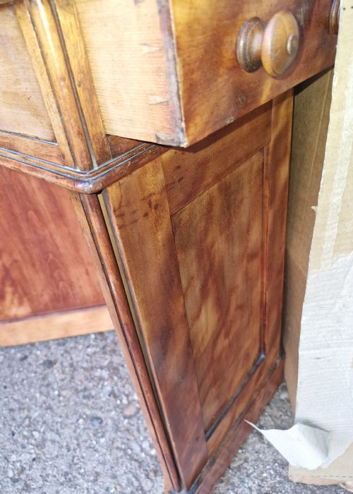 HIGHLY UNUSUAL VICTORIAN SATINBIRCH DOUBLE DRESSING TABLE WITH MAKERS STAMP - ADDITIONAL PHOTO 15