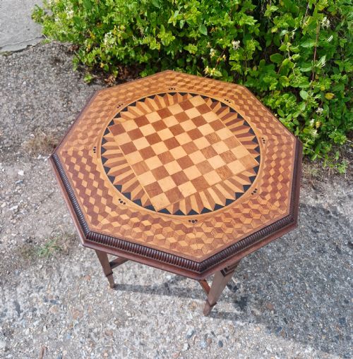 LATE VICTORIAN INLAID AND PARQUETRY GAMES TABLE - ADDITIONAL PHOTO 2
