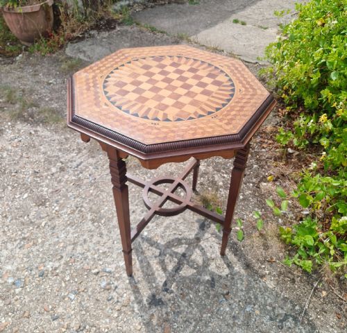 LATE VICTORIAN INLAID AND PARQUETRY GAMES TABLE - ADDITIONAL PHOTO 3