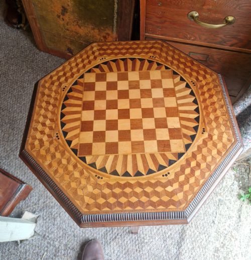 LATE VICTORIAN INLAID AND PARQUETRY GAMES TABLE - ADDITIONAL PHOTO 6