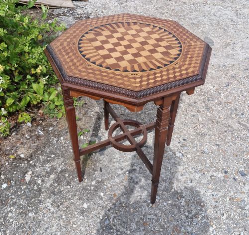LATE VICTORIAN INLAID AND PARQUETRY GAMES TABLE - ADDITIONAL PHOTO 7