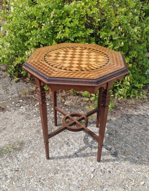 LATE VICTORIAN INLAID AND PARQUETRY GAMES TABLE - ADDITIONAL PHOTO 8