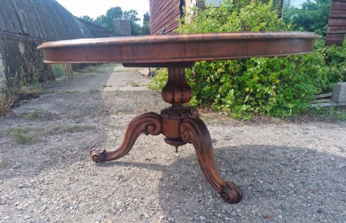 MID 19TH CENTRE FIGURED ROSEWOOD COUNTRY HOUSE CENTRE TABLE - ADDITIONAL PHOTO 4
