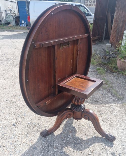 MID 19TH CENTRE FIGURED ROSEWOOD COUNTRY HOUSE CENTRE TABLE - ADDITIONAL PHOTO 6