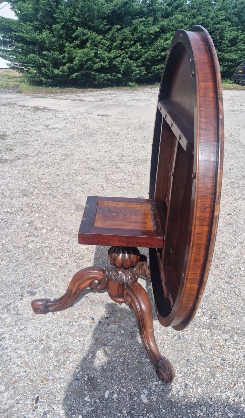MID 19TH CENTRE FIGURED ROSEWOOD COUNTRY HOUSE CENTRE TABLE - ADDITIONAL PHOTO 8