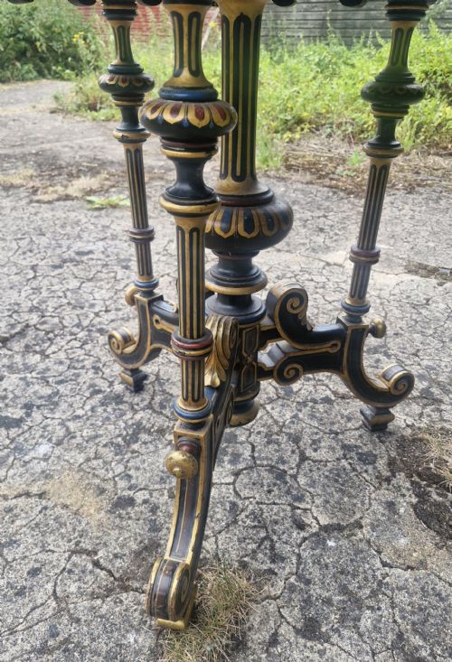 19TH CENTURY PAINTED AND DECORATED OCCASIONAL TABLE - ADDITIONAL PHOTO 1