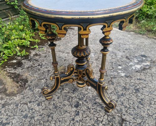 19TH CENTURY PAINTED AND DECORATED OCCASIONAL TABLE - ADDITIONAL PHOTO 5